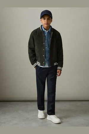 Reiss 3-9 yrs Suede Varsity Bomber Jacket, 3-4 Years