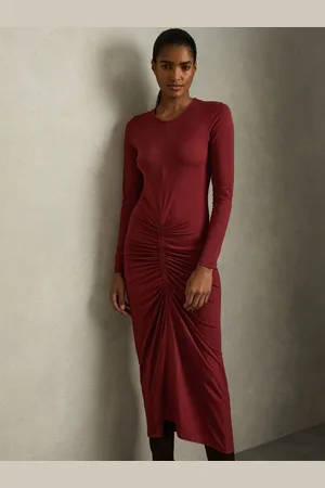 Reiss Ruched Jersey Midi Dress, 4