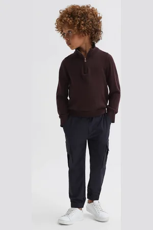 Reiss 9-14 yrs Quarter Zip Merino Wool Jumper, 9