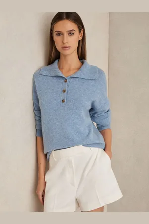 Reiss Wool-cashmere Open-neck Jumper, XS