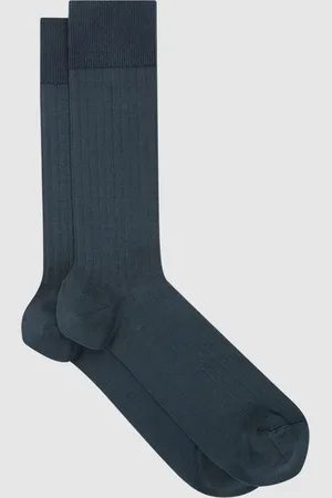 Reiss Fela Mens Cotton Airforce Ribbed Socks, Size: S & M