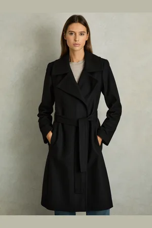 Reiss Petite Wool Blend Belted Double Breasted Coat With Cashmere, 8