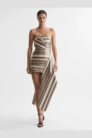 Acler Striped Strapless Mini Dress, , 6