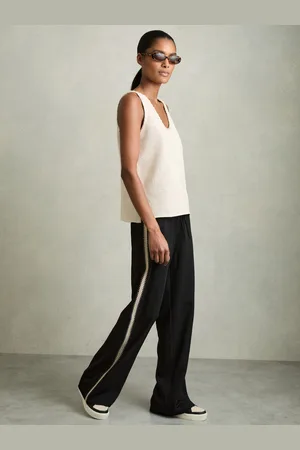 Reiss Petite Wide-leg Embroidered Trousers, 4
