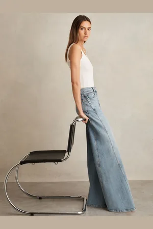 Reiss Twist Seam Wide Leg Jeans, 24R