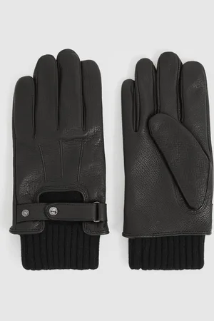Reiss Sanford Gloves Leather Plain, Size: S