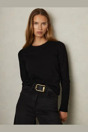 Reiss Wool Blend Crew Neck Jumper With Cashmere, L