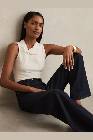 Reiss Petite Mid Rise Flared Jeans, 25