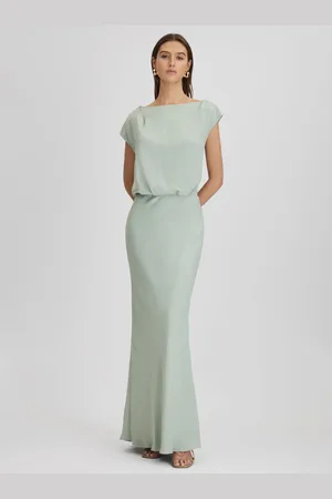Reiss Rupa Sage Draped Maxi Dress, 6