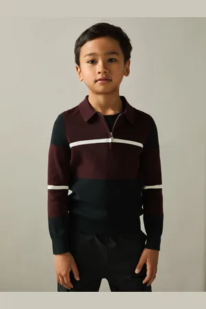 Reiss Tokyo 3-9 yrs Colour-block Half-zip Polo Shirt, 45Y