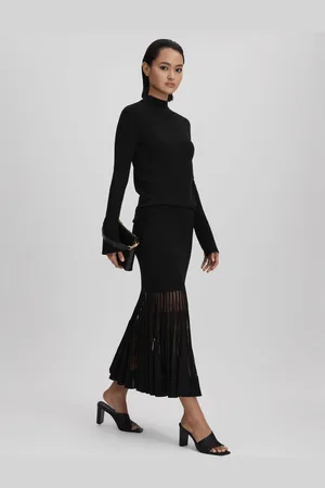 Reiss Tilly Midi Skirt Knitted, Size: XS