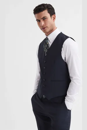 Reiss Hope Mens Wool Modern Fit Travel Waistcoat, Size: 36R