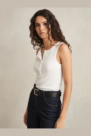 Reiss Fine-rib Button-placket Vest, S