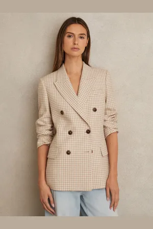 Reiss Petite Double Breasted Blazer With Wool, 4