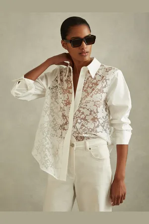 Reiss Delaney Shirt Cotton Floral, Size: 8
