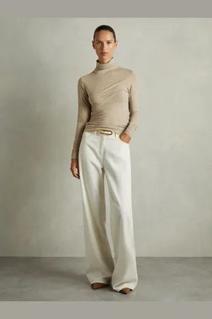 Reiss Louisa Ruched Jersey Top Size: M