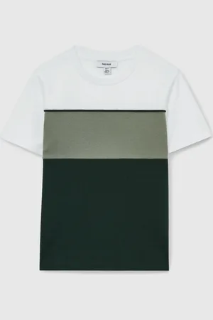 Reiss 13-14 yrs Cotton Colour-block Piped T-shirt