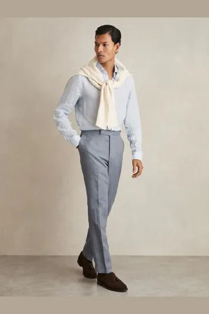 Reiss Linen Slim-fit Suit Trousers, 30