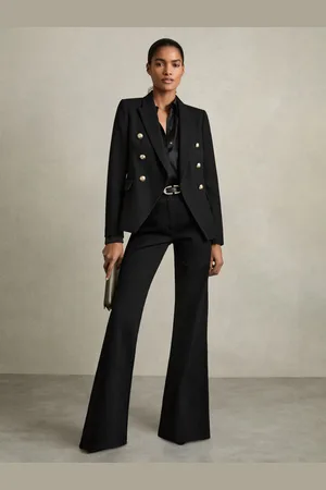 Reiss Petite Tailored Fit Textured Double Breasted Blazer, 6