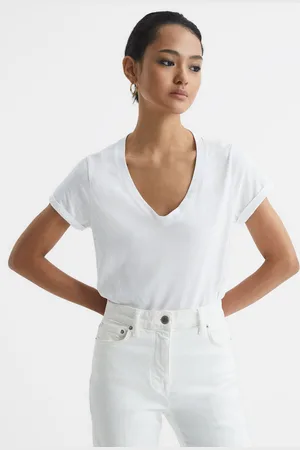 Reiss Cotton-jersey V-neck T-shirt, XS