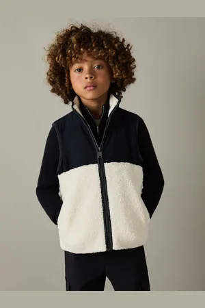 Reiss Navy & white 13-14 yrs Cotton-corduroy and Fleece Gilet