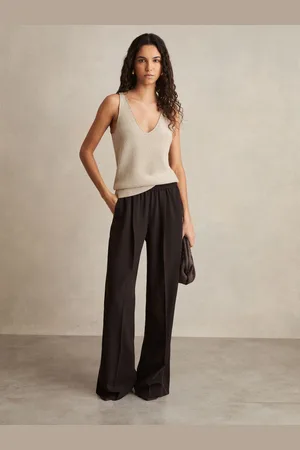 Reiss Elasticated Side Stripe Wide Leg Trousers, 4R