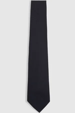 Reiss Plain Woven Tie With Silk and Wool