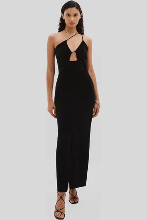 UNDRESS CODE Plunge-neck Velvet Maxi Dress, L