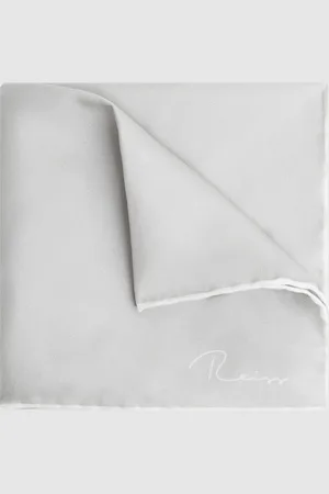 Reiss Ceremony Pocket Square - Silk Plain, Size: 32x32cm