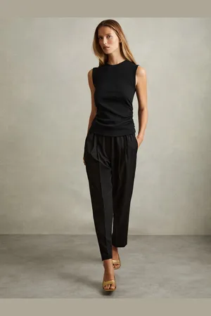Reiss Ribbed Ruched Waist Vest, XS