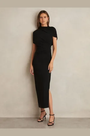 Reiss Stretch Lyocell Ruched Midi Dress, 4