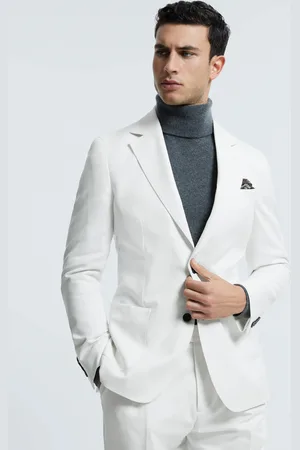 ATELIER Sea Cotton Slim Fit Single Breasted Blazer, 36