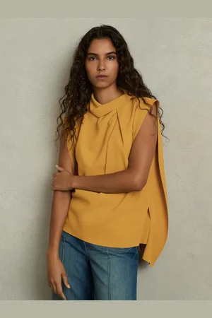 Reiss Drape-neck Shell Top, 6