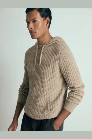 Reiss Crane Hoodie Cashmere Cable Knit, Size: M