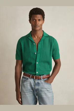 Reiss Textured-knit Short-sleeve Shirt, XS