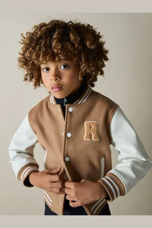 Reiss Camel & white 3-9 yrs Wool-blend Contrast Varsity Jacket, Q03