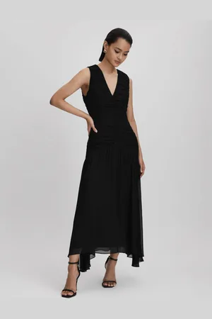 Reiss Ruched Bodycon Midi Dress, 6