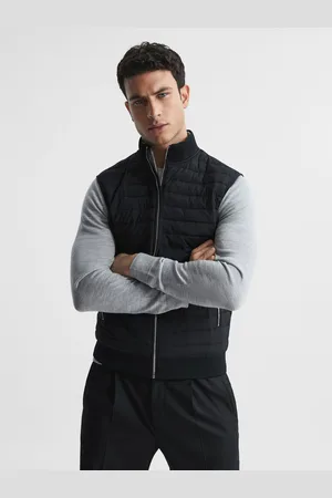 Reiss Hybrid Quilted Gilet, XS