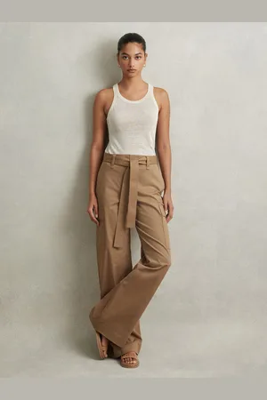 Reiss Cotton Blend Wide Leg Cargo Trousers, 4R