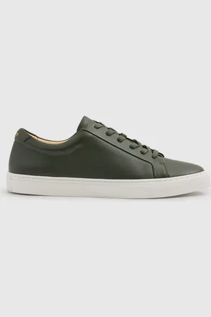 Reiss Luca Tumbled Trainers Leather Plain, Size: 7