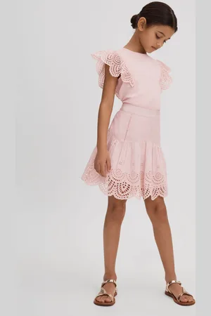 Reiss Jasmine Skirt Lyocell Broderie, Size: 6