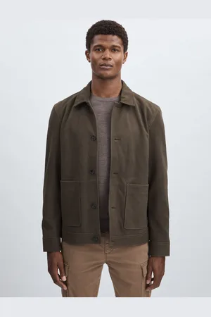 Paige Wallen Jacket Suede Plain, Brown & khaki Size: S