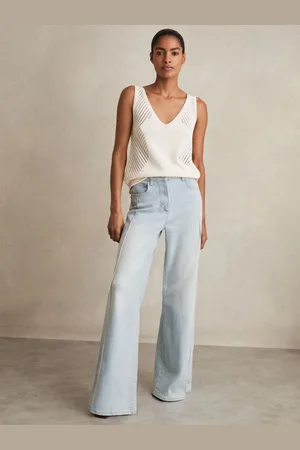 Reiss Stretch-cotton Wide-leg Jeans, 24R