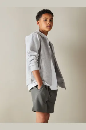 Reiss Vark Hoodie Melange, Grey Size: Q04