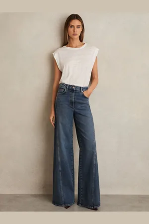 Reiss Twist Seam Wide Leg Jeans, 24R