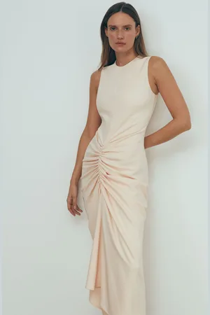 ATELIER Ruched Bodycon Midi Dress, 6