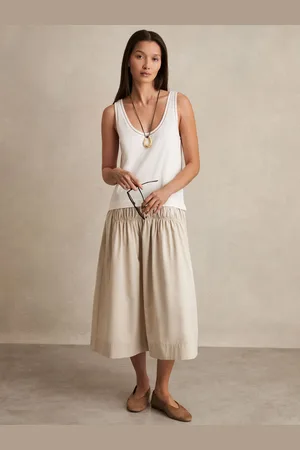 Reiss & neutral Layered Sleeveless Midi Dress, 4