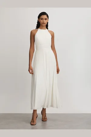 AMUR Plisse Halter Neck Maxi Dress, , 6