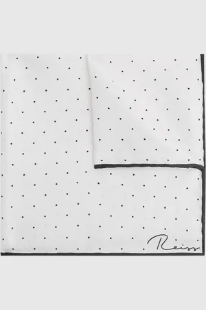Reiss Liam Polka Dot Silk Pocket Square, 32x32cm