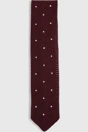 Reiss Punto Silk Knitted Pin-dot Tie